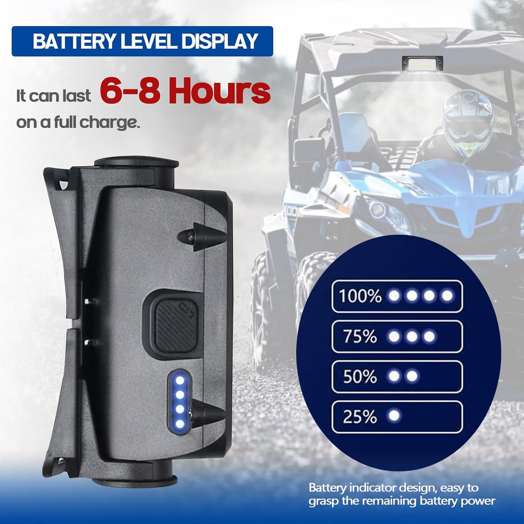 Xislet UTV Dome Light, Rechargeable Overhead Roll Bar Light with 5 Modes & 32 LEDs, Universal 1.25"-2.0" Mount for Polaris RZR, Can-Am, Jeep, Golf Cart, Boat, ATV Interior LED Lighting