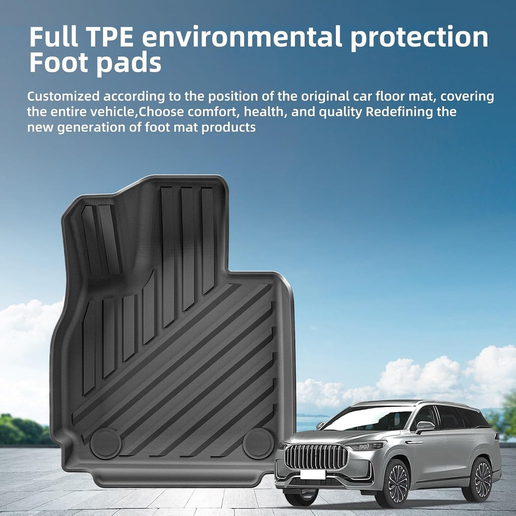 for Chery Tiggo 9 / Jaecoo J8 2023 2024 TPE 3D Car Floor Mats Trunk Backrest Pad Protective Left Rudder(LHD 8PCS)