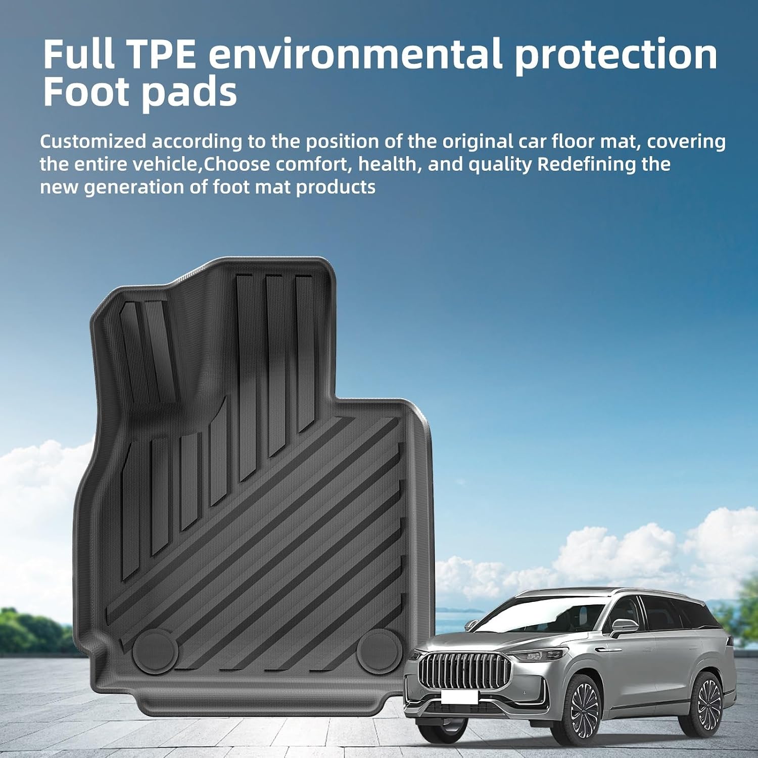 for Chery Tiggo 9 / Jaecoo J8 2023 2024 TPE 3D Car Floor Mats Trunk Backrest Pad Protective Left Rudder(LHD 8PCS)