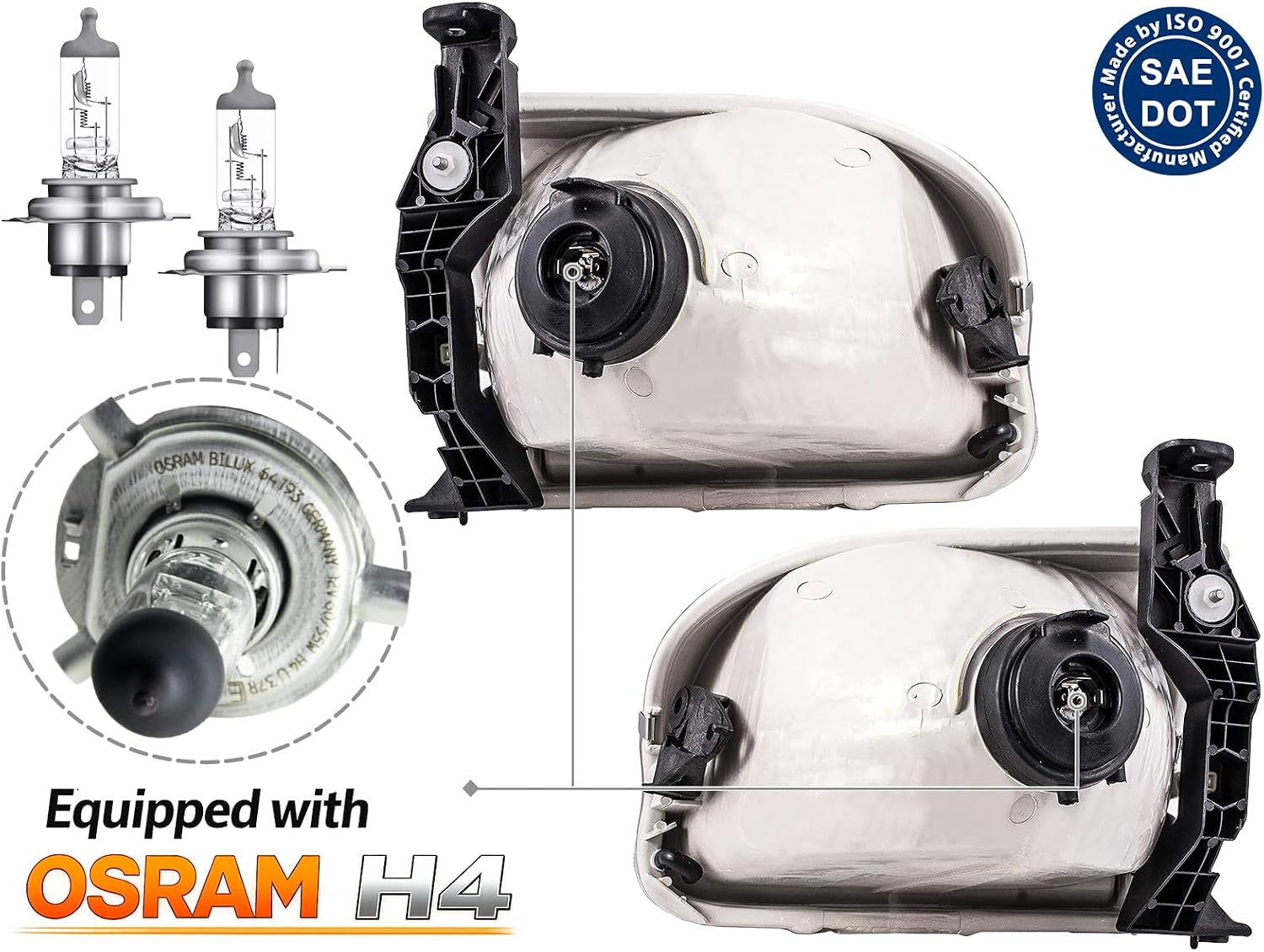 APA Replacement for Headlights and Corner Signal Lights 2000-2004 Tundra (Double Cab ONLY) 2001-2004 Sequoia TO2503144 TO2502144 TO2531143 TO2530143 COMBO PAIR