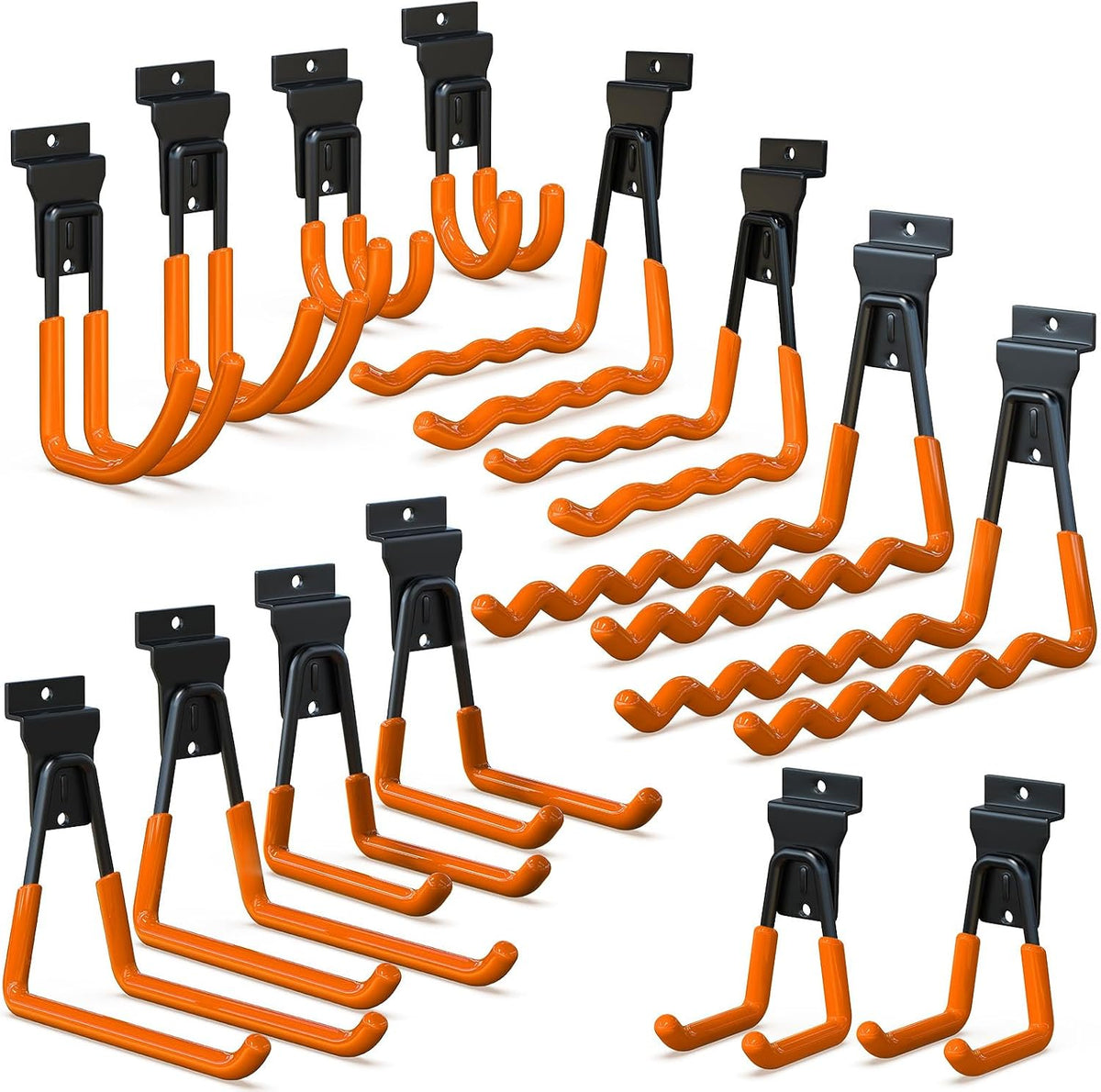 3-H Slatwall Accessories 14 Pack, Slatwall Hooks & Hangers 7 Sizes, Slat Wall