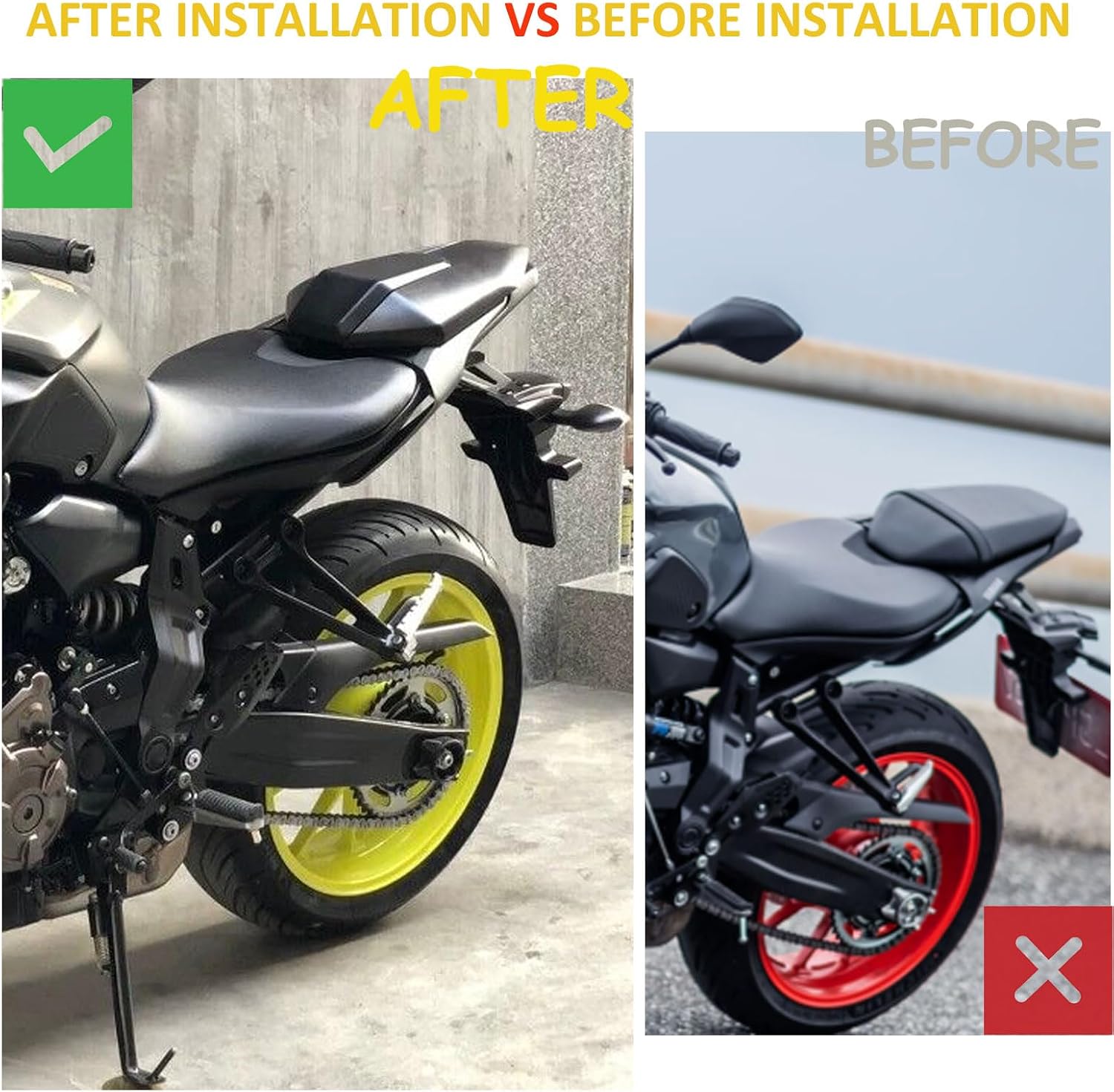 Motorcycle Rear Seat Cowl mt07 Rear Seat Cover Passenger Pillion Solo Fairing Cover Tail Section fit for Ya&m&a&ha MT07 FZ07 MT 07 FZ 07 MT-07 FZ-07 2014-2021 (Matte black)