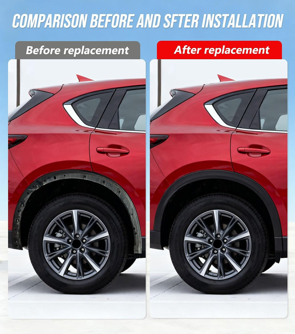 Passenger Side Rear Fender Trim for Mazda CX5 2017 2018 2019 2020 2021, Mazda CX5 Accessories, Textured Black Rear Right Side Wheel Arch Fender Flare Molding Trim For MA1790101 | KB7W51W60F8N