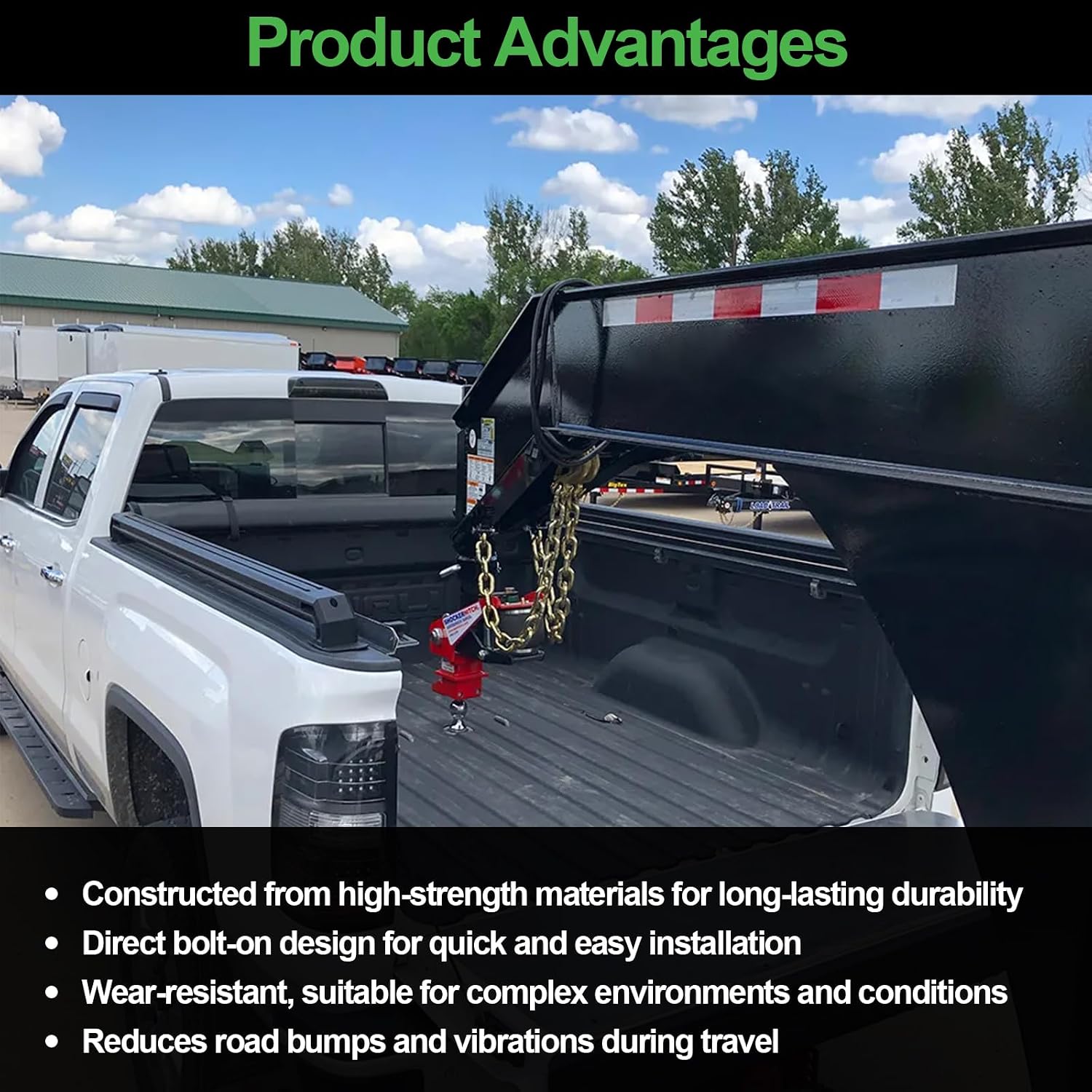 5th Wheel to Gooseneck Adapter Hitch, 2-5/16" Ball, 30000LBS Capacity, 15"-21" Adjustable Height, Gooseneck Adapter for RV and Trailer Towing