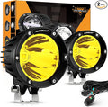 Auxbeam C4 Series 4 Inch 72W Amber Round LED Pods Spot Beam Automotive Offroad by Auxbeam