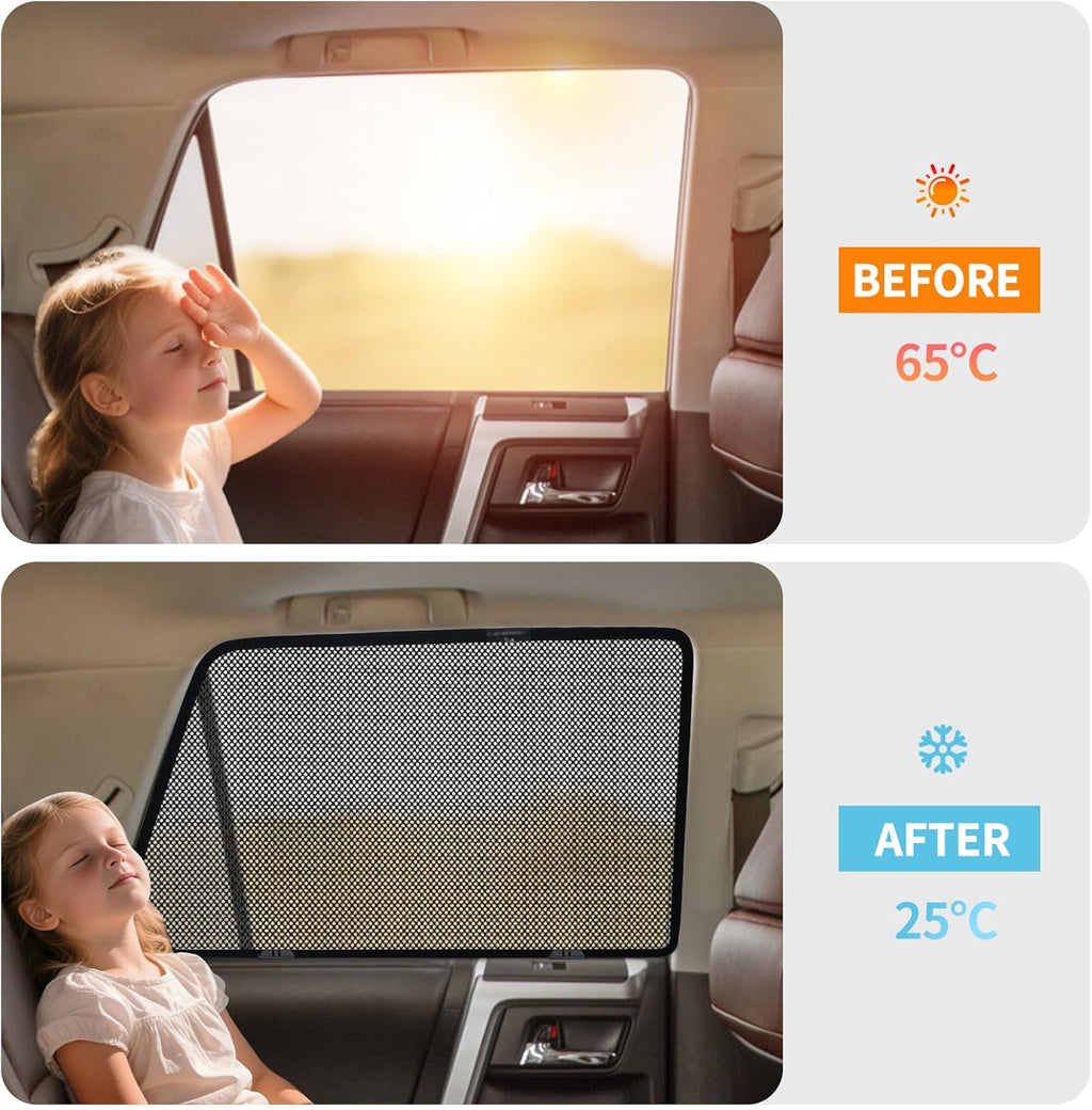 Car Window Shades for Specific Accessories - Side Window Shade for Baby, Breathable Mesh Car Privacy Window Covers, UV Protection and Heat Insulation for Road Trips, Napping, Camping