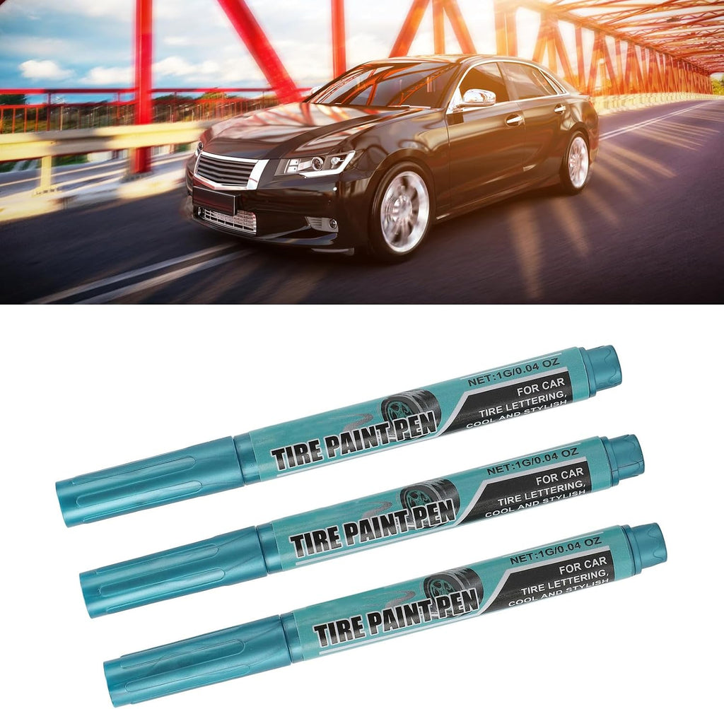 Blue Tire Paint Pen, 6pcs 1g Each, Waterproof Long Lasting Oil Marker Pen - Durable Scratch Repair, Easy Application for Vehicle Maintenance
