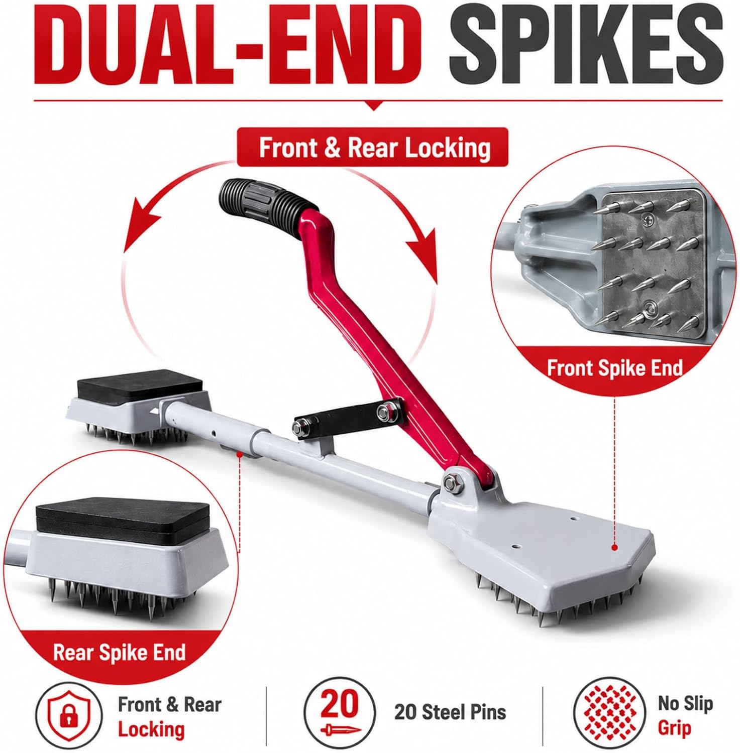 Carpet Stretcher Tool with 20 Steel Pins, Professional Carpet Kicker for Carpet Installation, Heavy Duty Carpet Stretching and Repair Tool