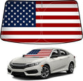 American Flag Windshield Sun Shade for 2016-2021 Honda Civic：Bestview Foldable Front Window Sunshade, Sun Visor Protector Block UV Rays & Heat Reflector, Keep Your Car Cooler, Includes Storage Bag