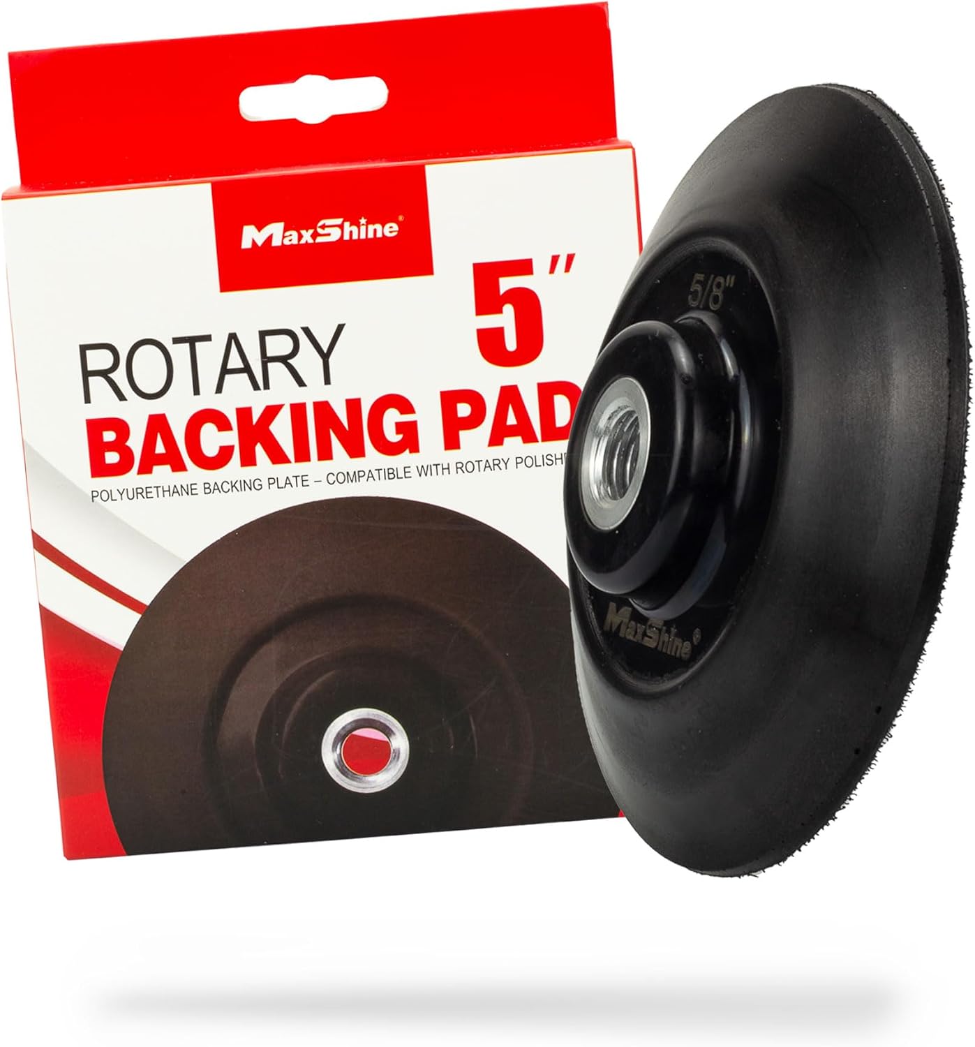 Maxshine 5” Universal Rotary Backing Pad – 125mm Hook & Loop Polishing Plate with 5/8” Thread – Professional Car Detailing Accessory for Sanding, Buffing, Polishing, Paint Correction & Glossy Finish