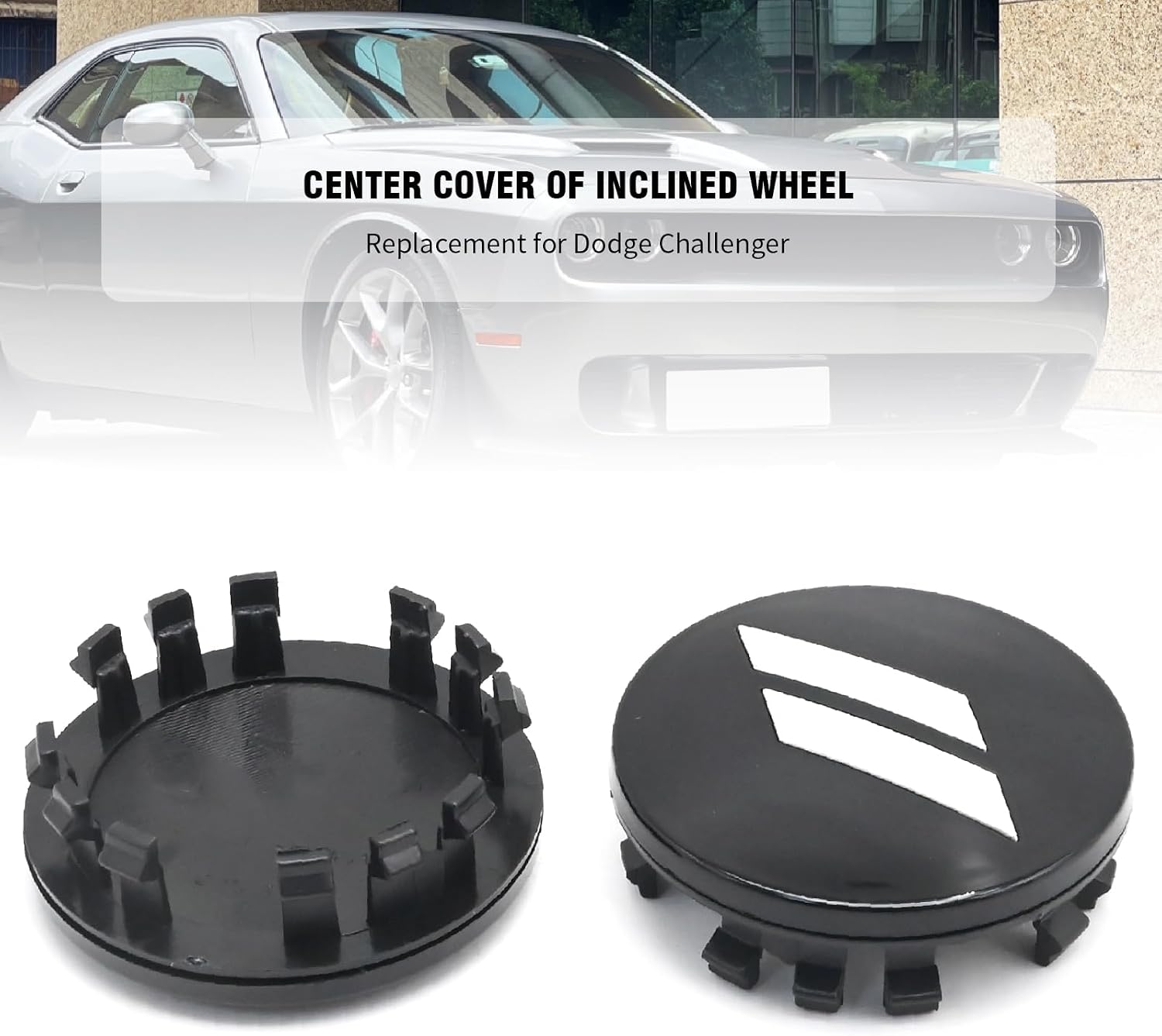 MDEOOSKY 4Pcs 6CZ27DX8AA 63mm 2.5" Wheel Center Cap Covers, Replacement for Dodge Challenger, Charger, Durango Replace 6CZ27RM8AA (Black)