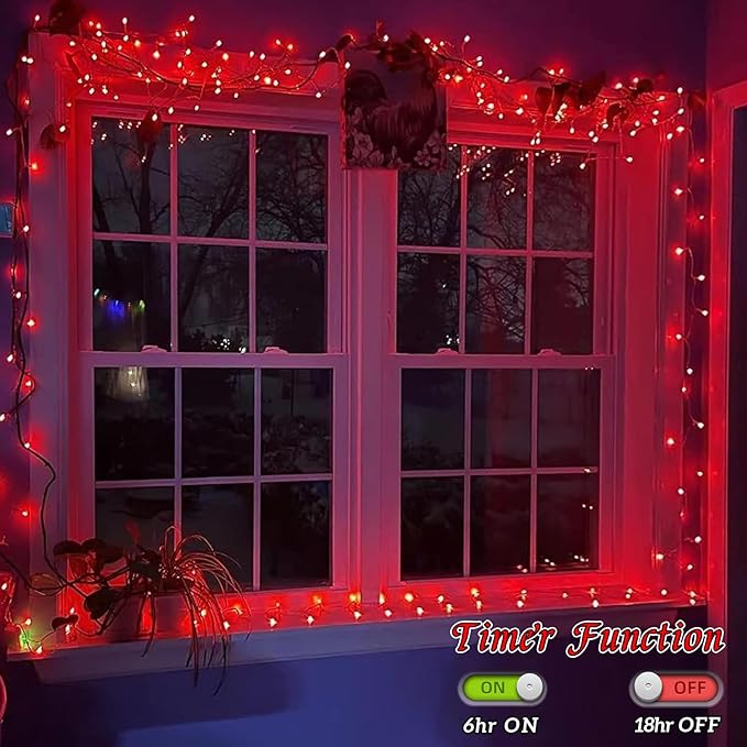 YEGUO 165ft 500 LED Halloween Lights Outdoor Waterproof, Red String Lights Pl...