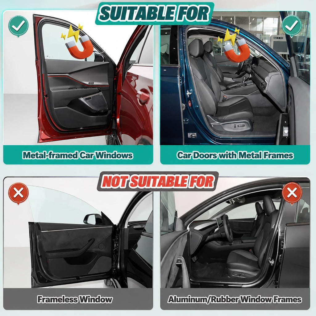 Car Window Shades 2 Pack, Upgraded 11-Magnet Car Sun Shade Side Window, Blackout & Mesh Panels for Front Side Windows, Blocks UV Rays & Heat for Driver and Passenger, Easy Install