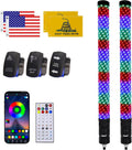 ZIMABLUE 2PC 2FT Fat Whip Lights for Side by Side, App & Remote Control RGB Chasing Light Whip with 3 Switchs for ATV UTV Dune Buggy Truck,LED Whip Light Compatible with Polaris RZR Can-Am Maverick X3