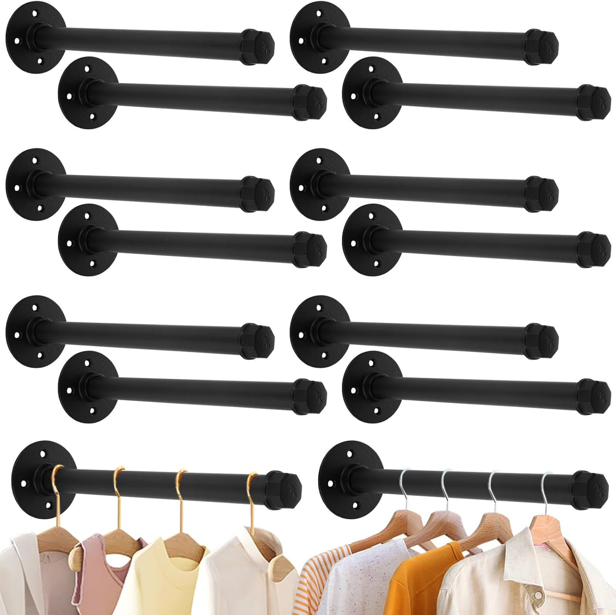 12in closet rod for hanging cloth industrial pipe, main product view