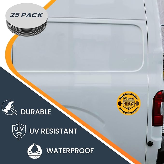 Magnet Me Up Customizable 30 Mil Round Magnet- 6”, 50 PK Weatherproof Car Magnet - Image 4