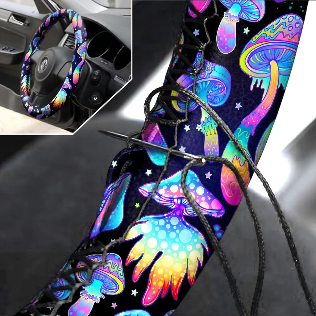 riakrum 17 pcs mushroom car seat covers mushroom, side view