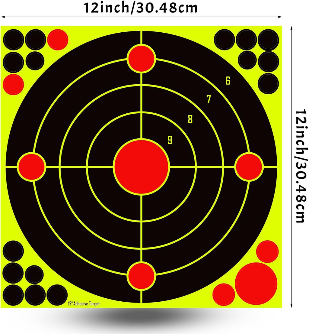 12x12 inch splatter adhesive targets, reactive shooting stickers, side view