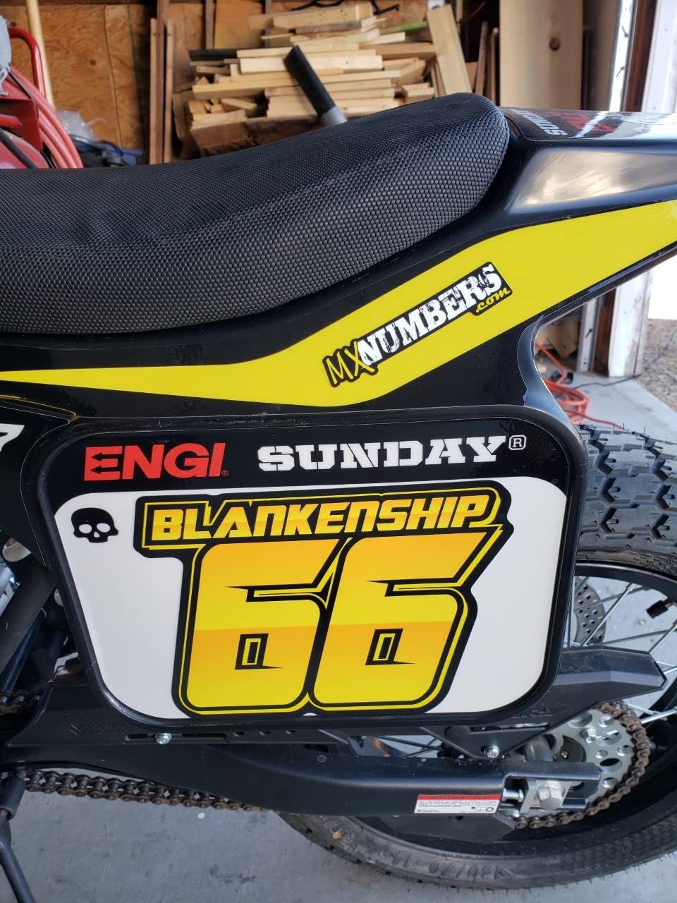 MxNumbers Custom MX ATV Number Plate Decals with Name, Set of 3 Multicolor Racing Graphics