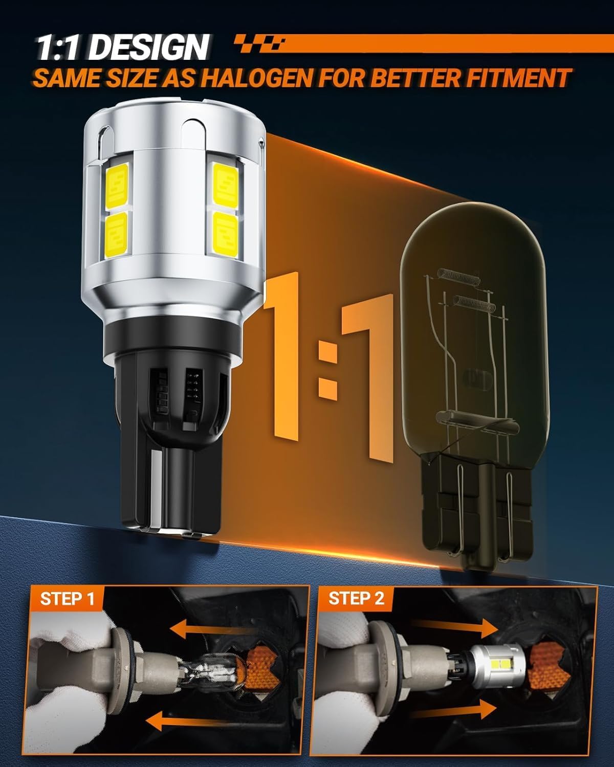 SEALIGHT 912 921 LED Bulbs, 921 LED Reverse Lights Bulbs Super Bright 6500K White 600% Brighter for 906 904 922 W16W T15 LED Backup light Canbus Error Free Plug and Play, Pack of 2