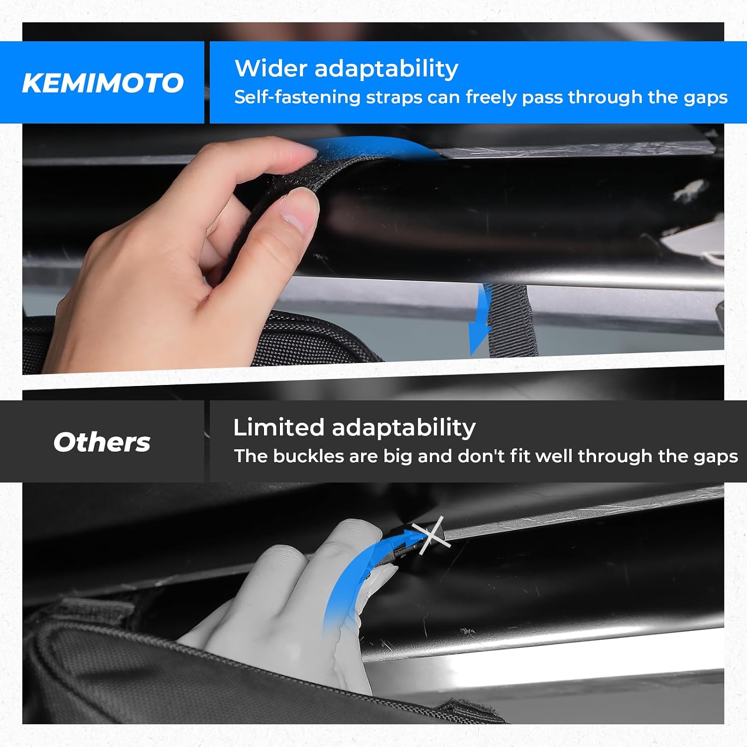 KEMIMOTO 2 Packs UTV Roll Bar Triangle Storage Bag | 1680D, Water Resistant, Universal Fit, Use as Roof/ Door/ Side Armrest Bag Compatible with Most UTV, Road and Mountain Bikes