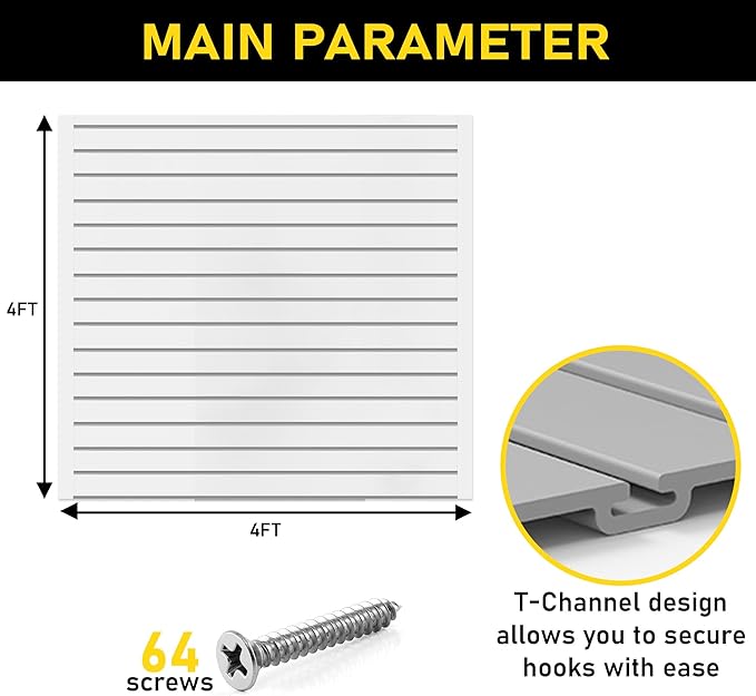 DLDIRECT Slatwall Panel Garage Wall Organizer: Heavy Duty Mounted PVC Rack - Image 7