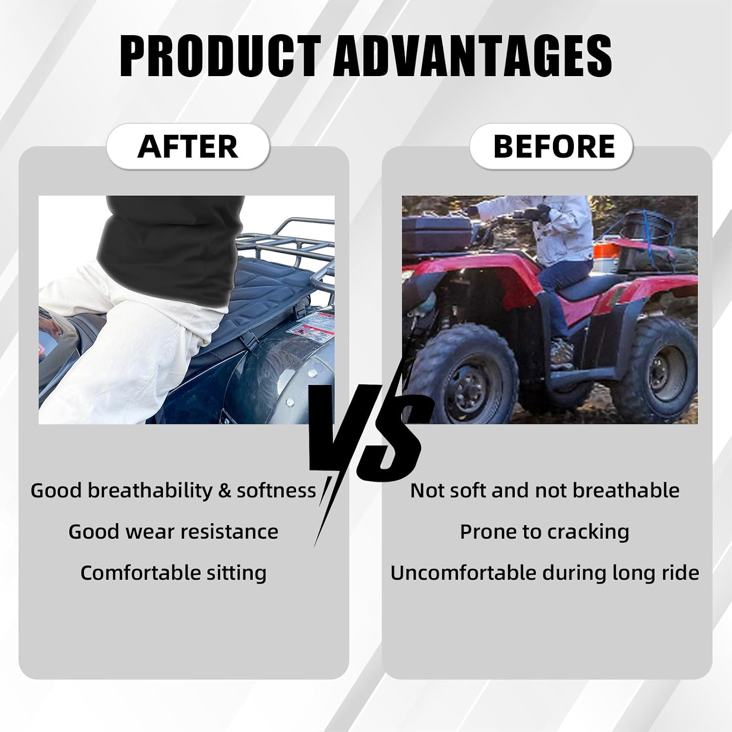 Air Seat Cushion Padded Seat Cove Universal for ATV Motorcycles | Cooling Breathable 3D Mesh