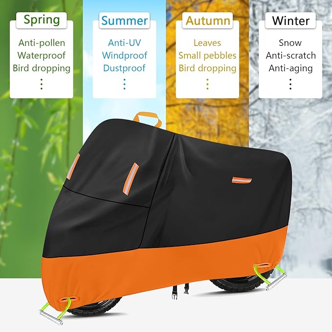 Harley Motorcycle Cover Waterproof Outdoor 300D Oxford Heavy Duty Oxford All - Image 6