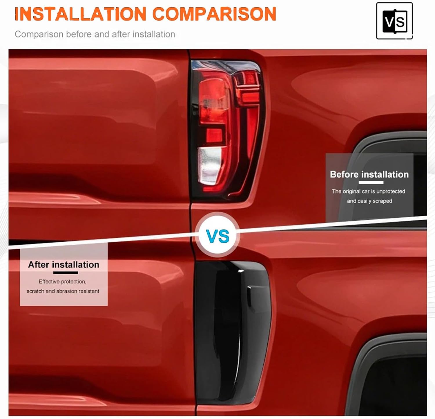 Savadicar Smoked Black Tail Light Covers Trim Guards for 2019-2026+ GMC Sierra - ABS Taillight Lamp Cover Exterior Decoration Accessories, Exterior Styling Upgrade