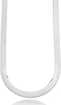 miabella italian 925 sterling silver 10mm herringbone necklace, main product view
