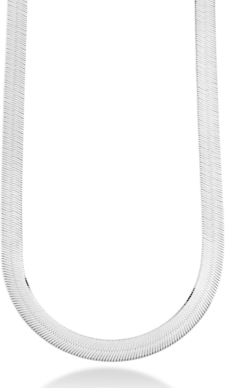 miabella italian 925 sterling silver 10mm herringbone necklace, main product view