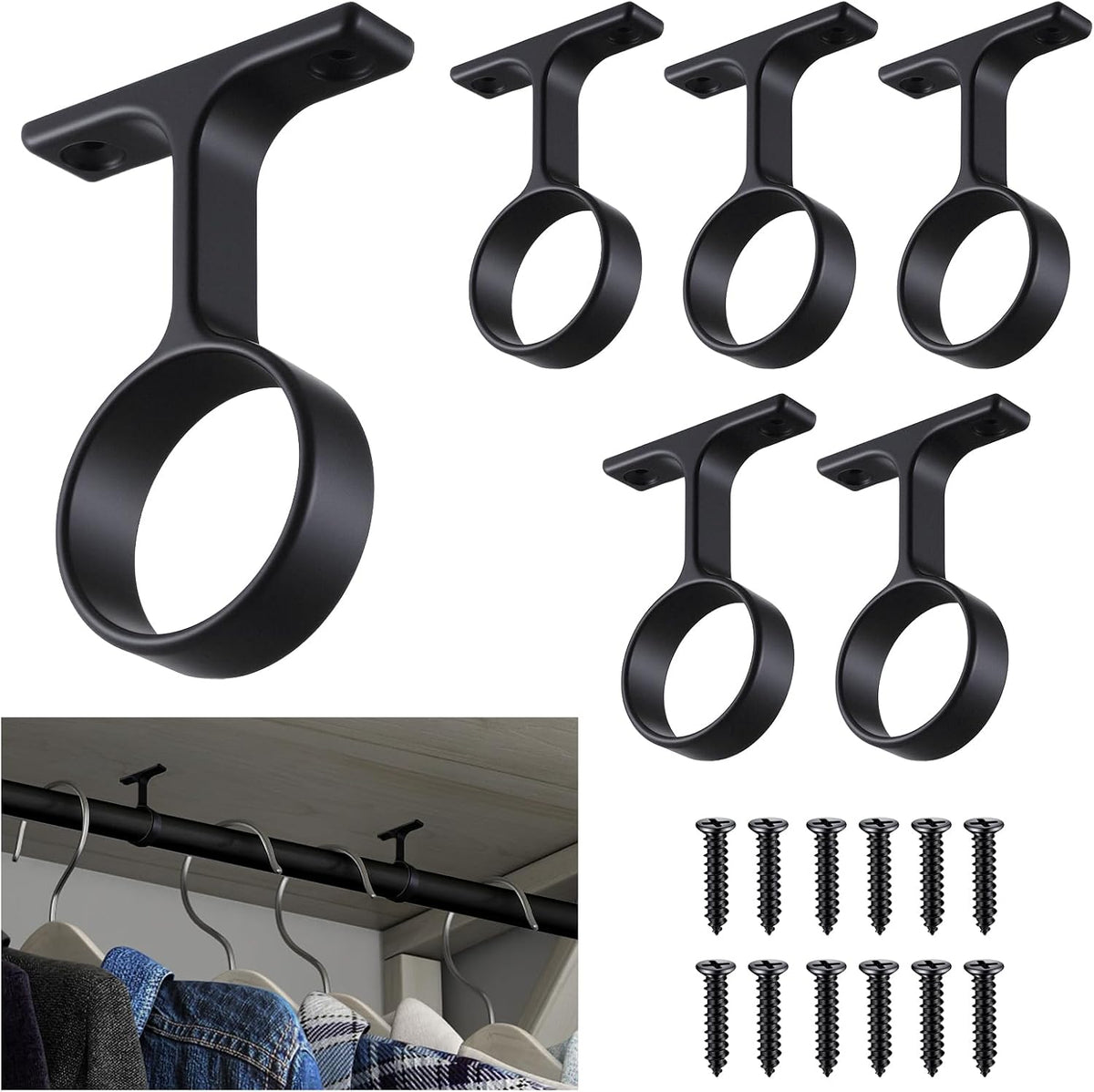 leifide 6 pcs 1 5/16 inch round closet, main product view