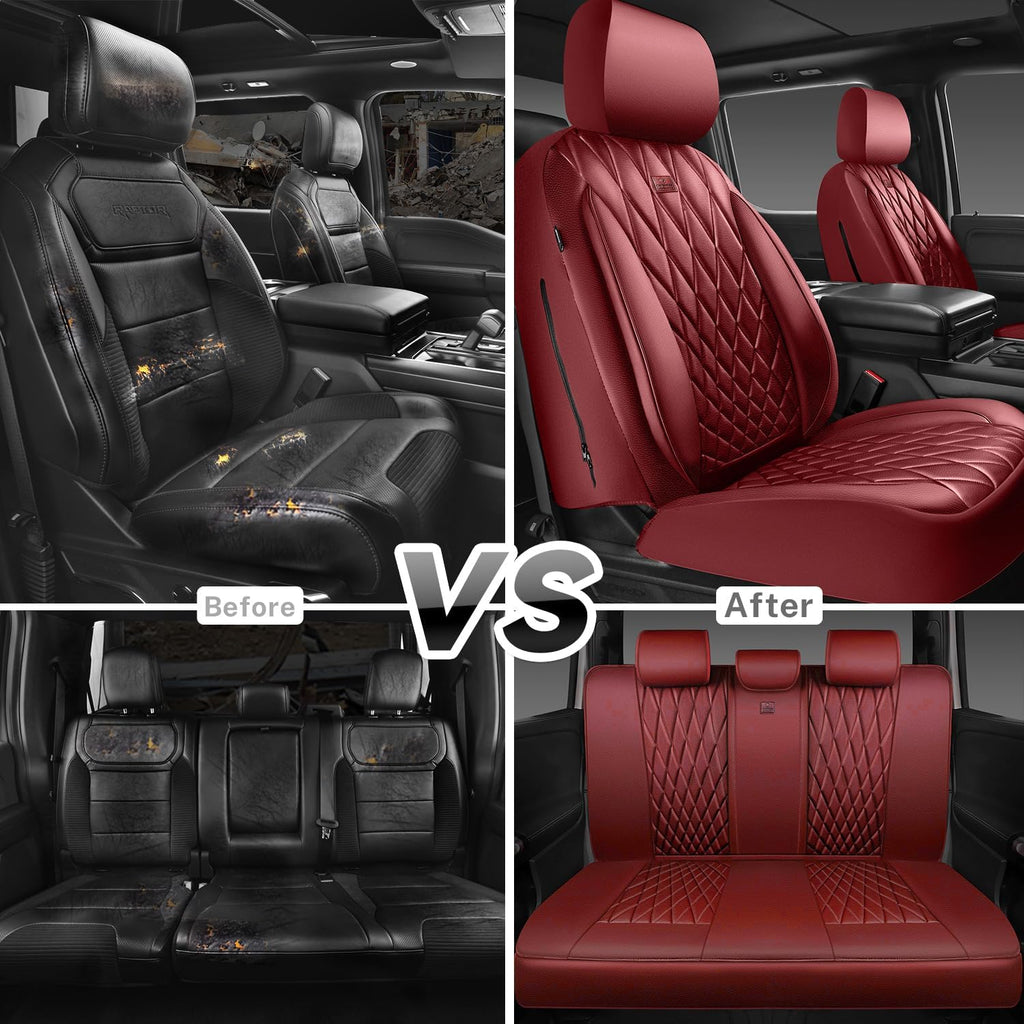 car pass piping luxury faux leather seat covers showing dimensions