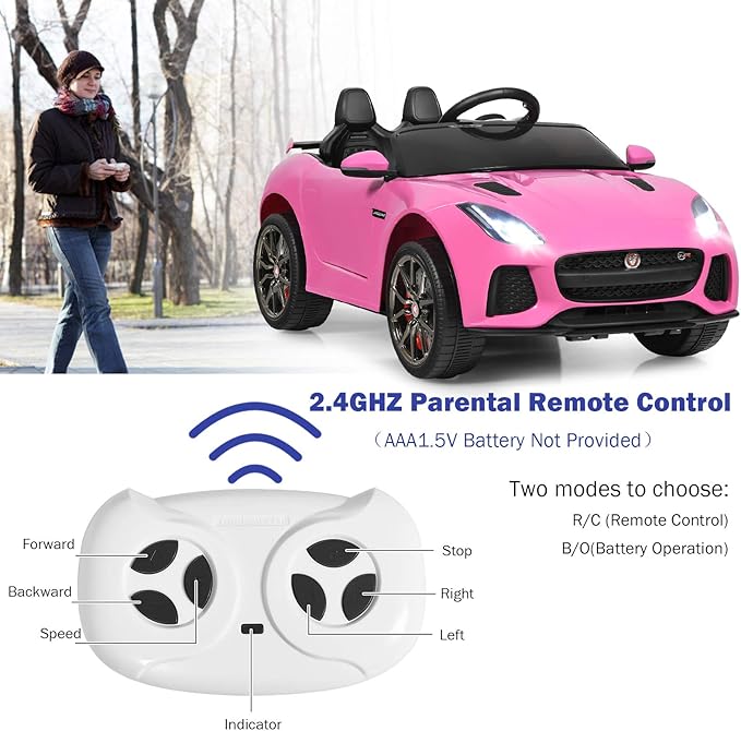 Costzon Ride on Car, 12V Licensed Jaguar F-Type SVR Battery Powered Kids' - Image 2