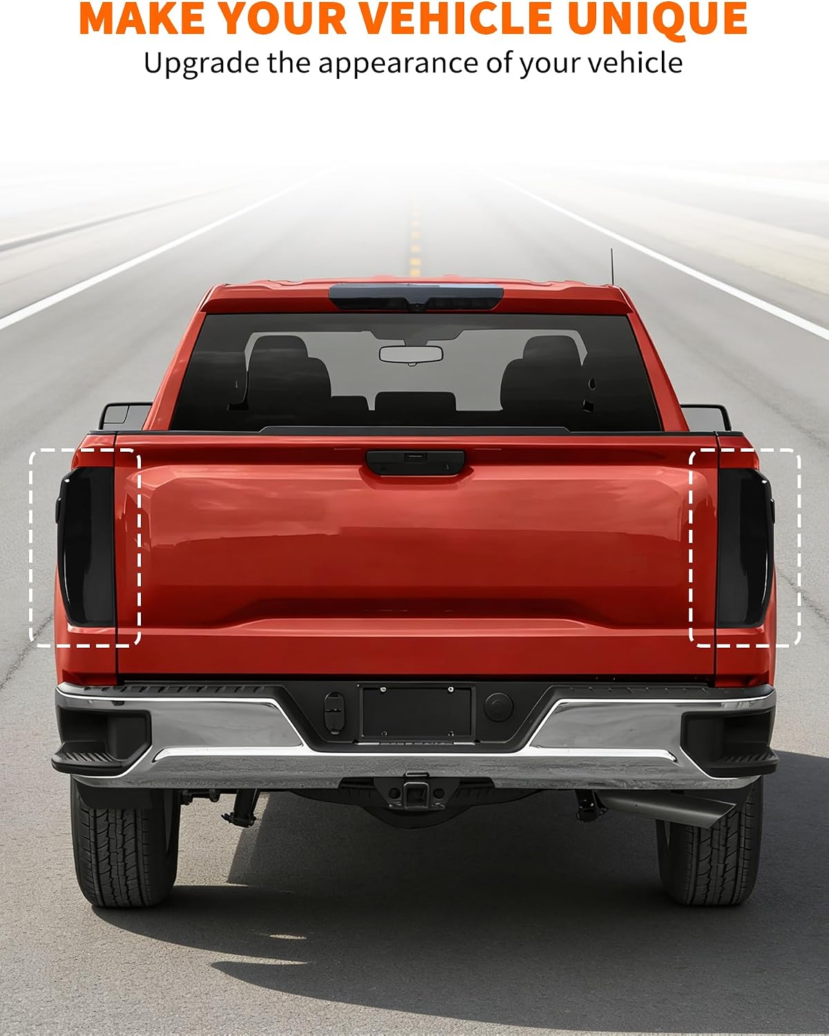Savadicar Smoked Black Tail Light Covers Trim Guards for 2019-2026+ GMC Sierra - ABS Taillight Lamp Cover Exterior Decoration Accessories, Exterior Styling Upgrade