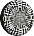 Black and White Chess Grid Print Universal Spare Tire Cover for RV, Jeep | Wheel Protector Fits Rv, Trailer, Jeep, Shield Tires From Sun, Dirt And Rain For Outdoor Storage