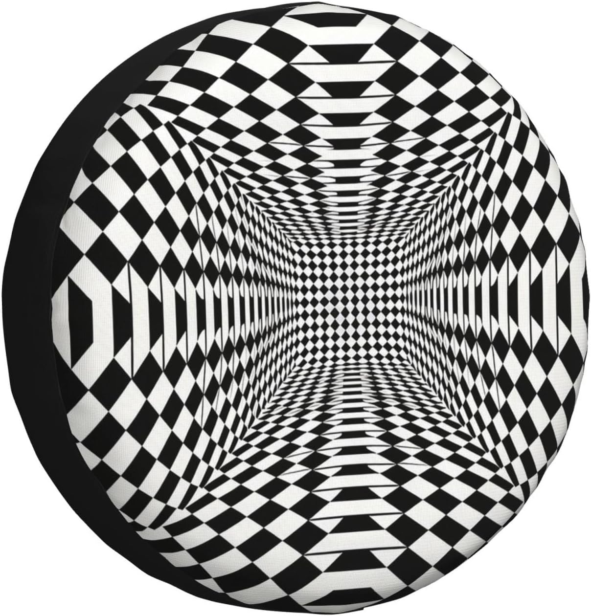 Black and White Chess Grid Print Universal Spare Tire Cover for RV, Jeep | Wheel Protector Fits Rv, Trailer, Jeep, Shield Tires From Sun, Dirt And Rain For Outdoor Storage