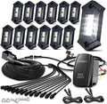 LEDMIRCY R3 Pure White Rock Lights Kit with Rocker Switch Wire Harness 12PCS LED Rock Lights White for Offroad Trucks ATV UTV SUV Underglow Light High Power Trail Rig Light Under Body