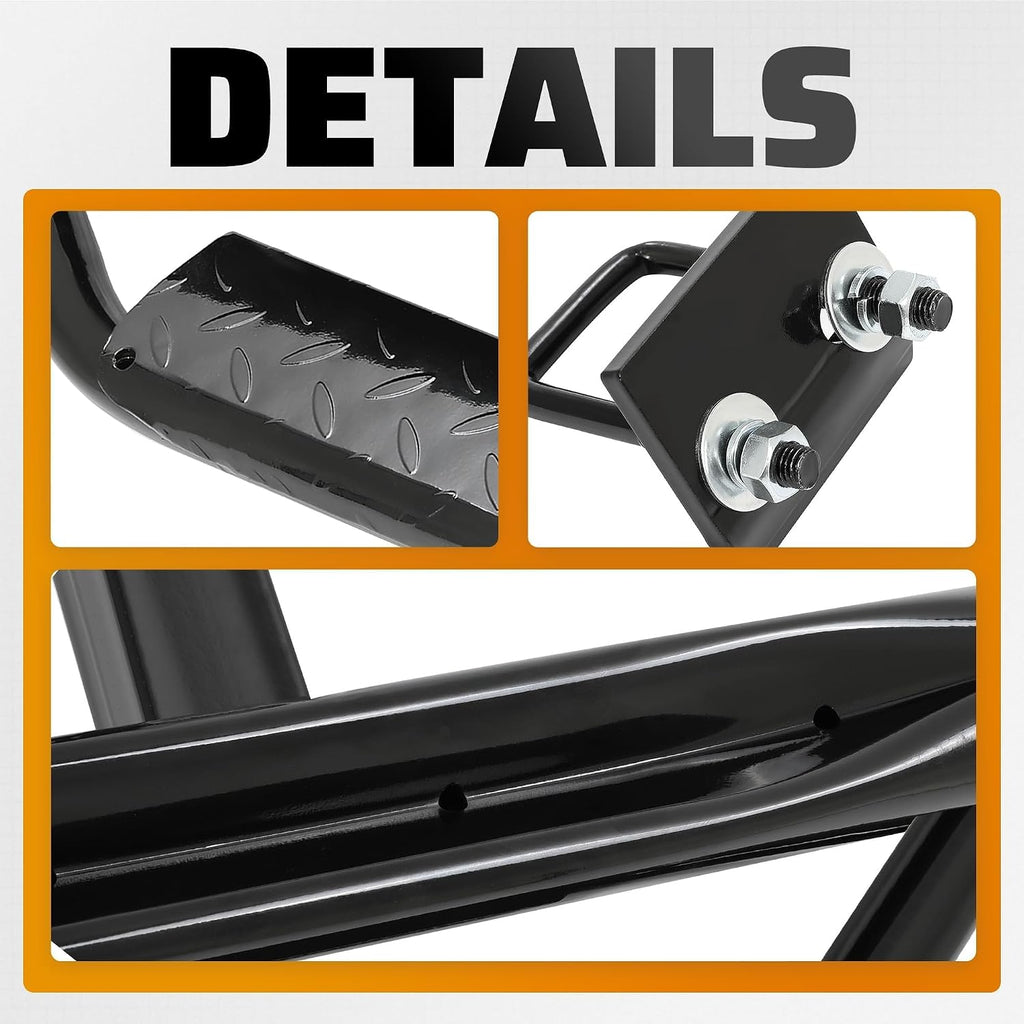 ECOTRIC Universal Bumper Trailer Hitch Step for SUV Trucks Pickups with 2 | Inch Receiver, Solid with Hitch Pin & U-Bolts Stabilize, Tow Rear Bumper Guard Protector Steel