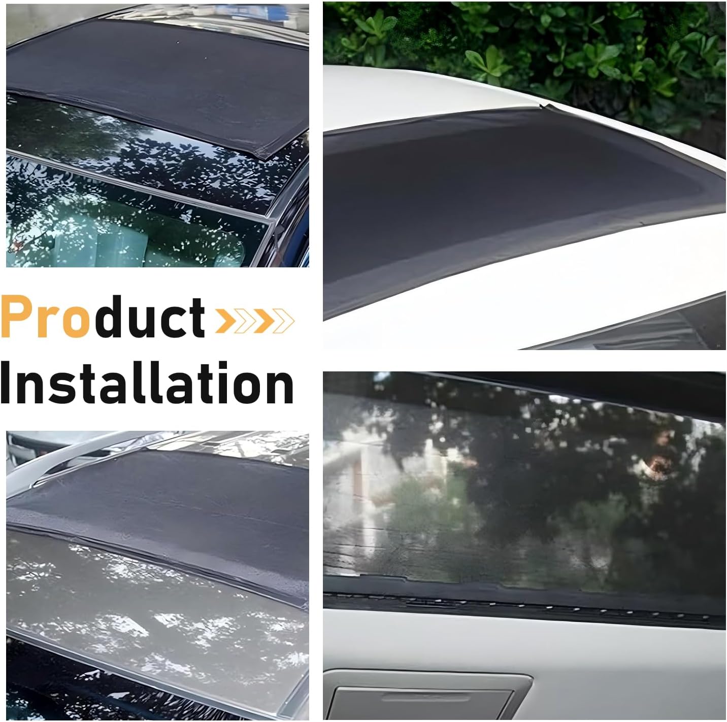 Car Sunroof Net, Breathable High-density Mesh Sunroof Cover, Portable Adsorption Car Roof Sunshade, Universal Sun-proof Exterior Accessories (Black)