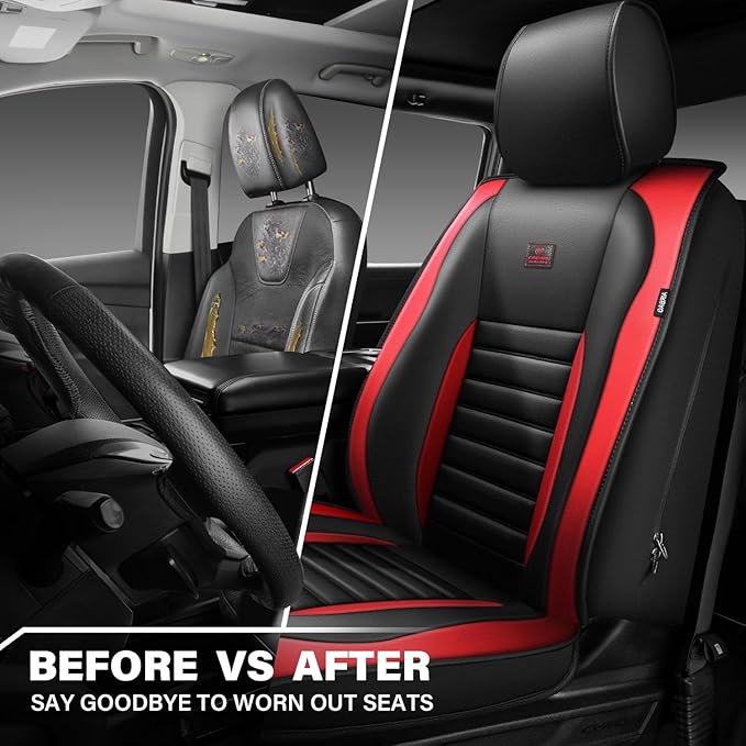 CAR PASS Nappa Leather Car Seat Covers Front Seats, Luxury Seat Protector - Image 5