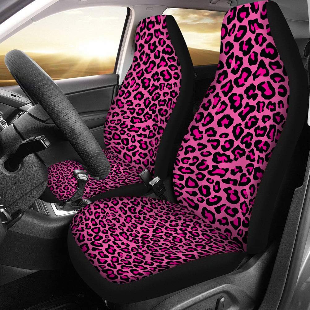 uniceu chic pink leopard animal print fashion car shown in use