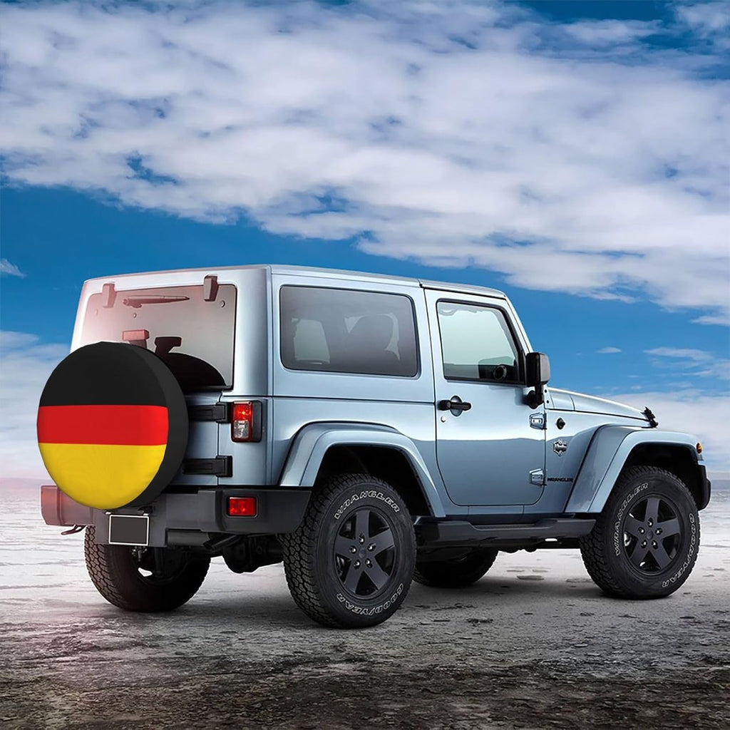 German Flag Print Universal Spare Tire Cover for RV, Jeep | Wheel Protector Fits Rv, Trailer, Jeep, Shield Tires From Sun, Dirt And Rain For Outdoor Storage