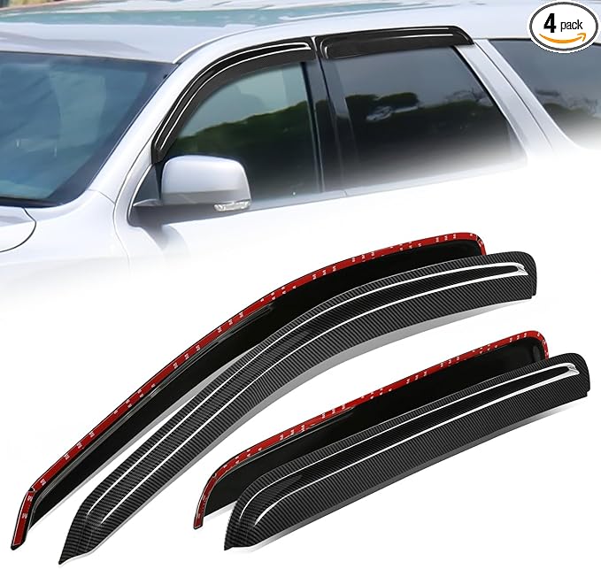 Auto Dynasty 4Pcs Carbon Fiber Pattern Window Visors Compatible by AutoDynasty