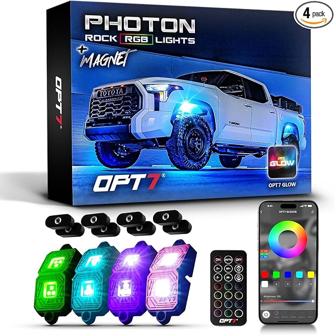 OPT7 Photon RGB LED Magnet Rock Lights by OPT7
