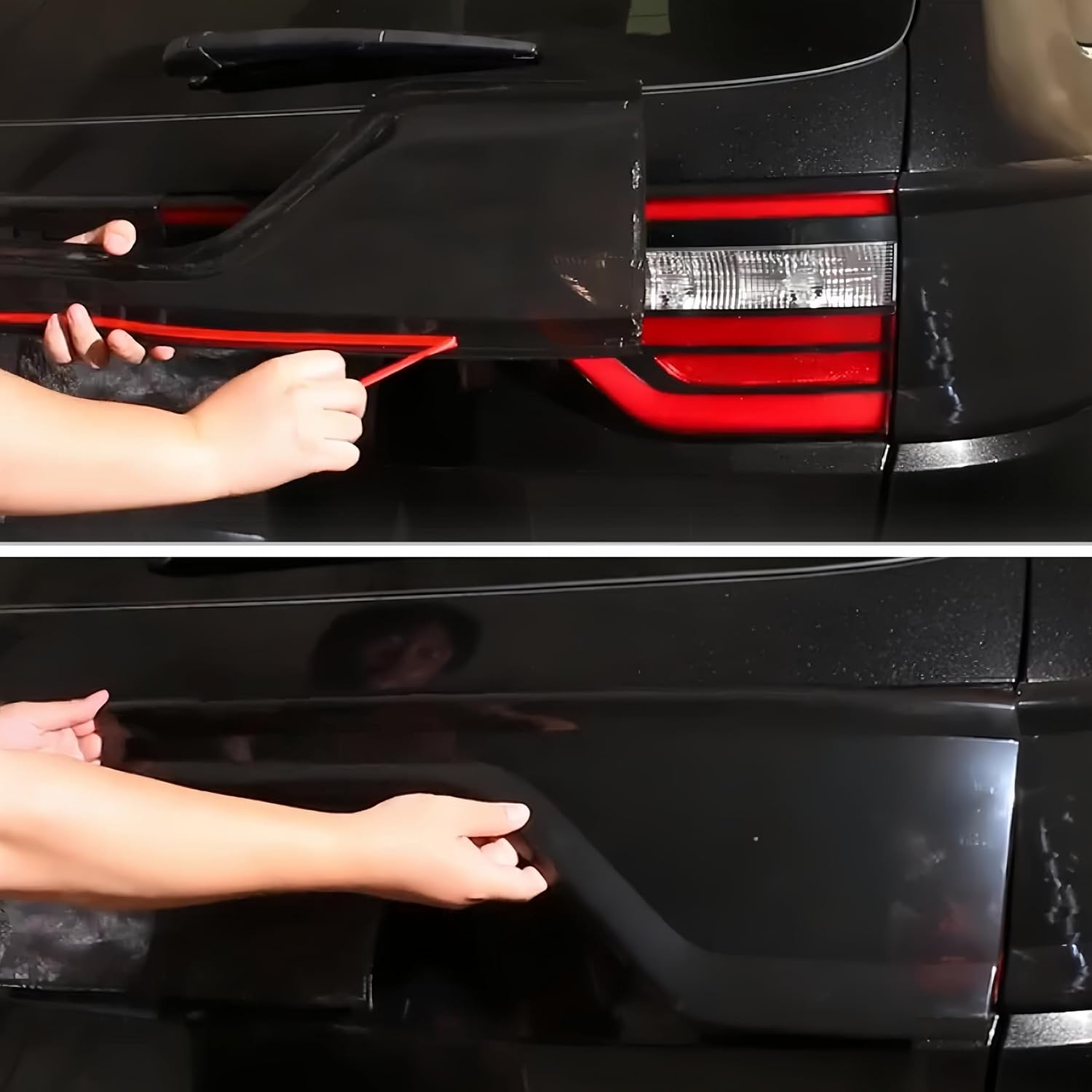 Smoked Black Tail Light Cover Guard Trim Fit for Dodge Durango 2014-2025+, Taillight Protector Decor Rear Light Cover Trim Exterior Accessories 4PCS Body Kit