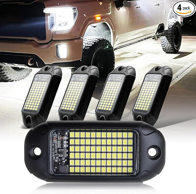Nicoko 4Pods Pure White 72 Leds SMD Chips 72w High Power Rock Lights Super by Nicoko