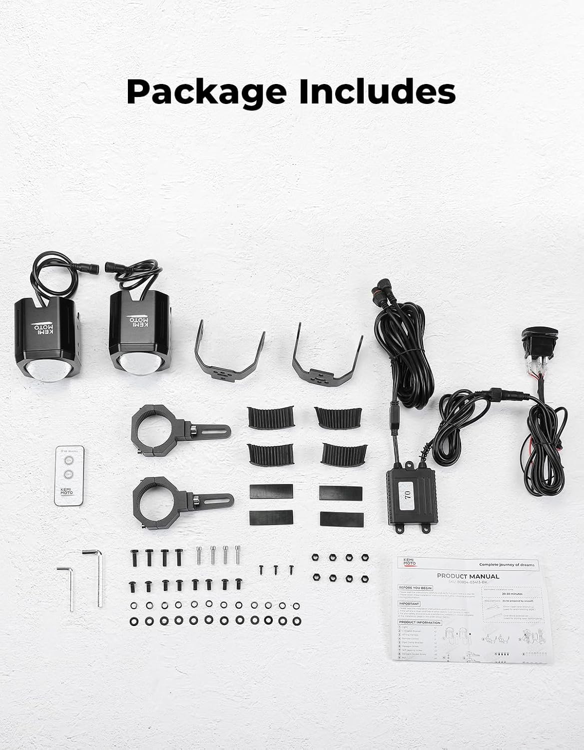 KEMIMOTO 70mm Whipless LED Whip Lights Compatible with UTV Polaris Can-Am | UTV Alien Lights Scratch-resistant Larger Brighter Compatible with Polaris RZR Can-Am CFmoto w/Mounts Fit 1.5''-2'' Roll Cage