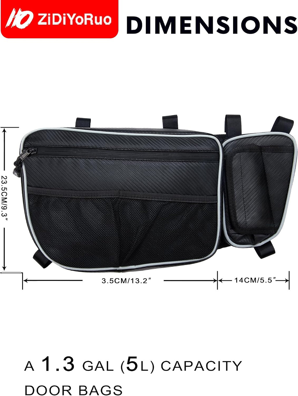 ZIDIYORUO Door Storage Bags for Can Am Maverick X3 (2017-2026), Heavy Duty 1680D Waterproof UTV Front Door Organizer with Removable Knee Pad & Cup Holder, Sold as Pair