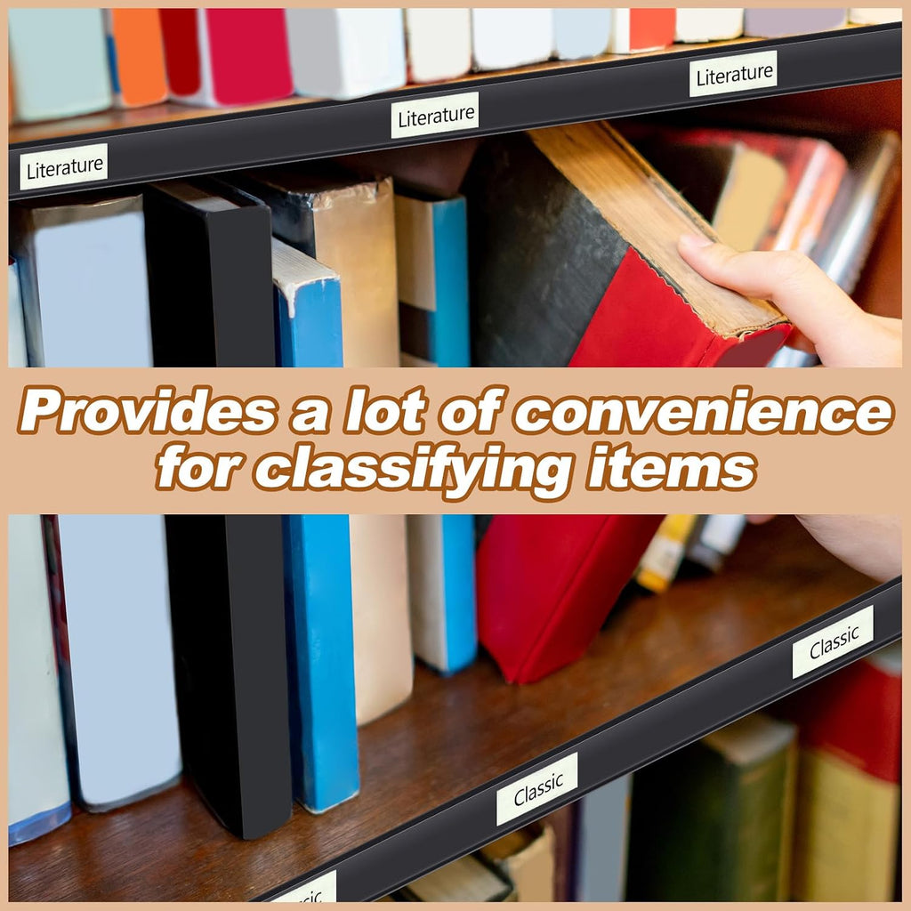spiareal 50 pcs shelf label holders adhesive price shown in use
